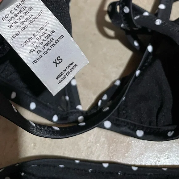 Shade & Shore high waisted vented polka dot black & white‎ 2 piece swim suit EUC - Picture 6 of 9